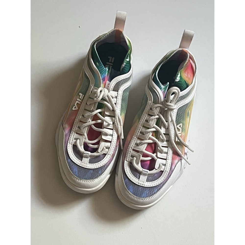 Fila‎ Disruptor 2 Tie Dye Rainbow Athletic Shoes Women's US 8 Platform Pride